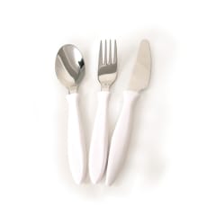 LETS EAT CUTLERY 3PCS WHITE