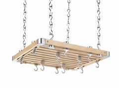 Nat Wood Med Rect Ceiling Rack