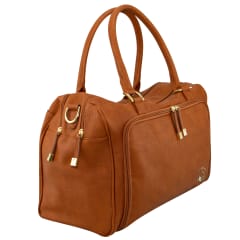 DOUBLE ZIP SATCHEL AMBER TAN