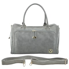 DOUBLE ZIP SATCHEL STONE GREY