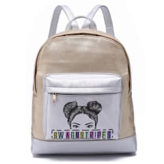 ISOKI SWAG N STRIPES BACKPACK - SILVER & GOLD