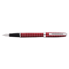 Prelude Red Lacquer & Engraved Lines Medium Fountain Pen