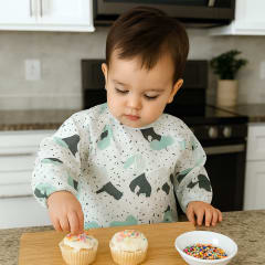 SILLY BILLYZ NYLON SMALL L/S BIB ANIMALS