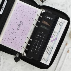 FILOFAX Personal Compact Saffiano Zip Organiser Black