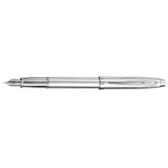 Sheaffer® 100 9306 Brushed Chrome Fountain Pen With Chrome trim - Fine
