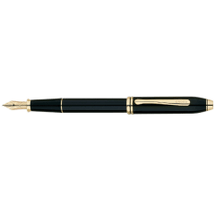 Townsend Black Lacquer/23CT Fountain Pen, Fine Nib