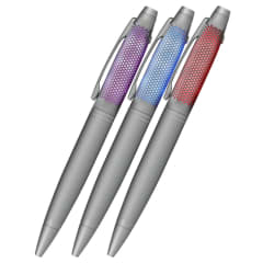 Lumina Titnum Grey Ballpoint Pen with red blue purple LED