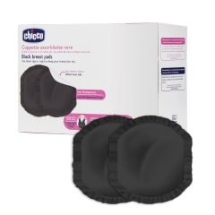 CHICCO Black Disposable Breast Pads Black - 60pk
