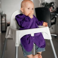 SILLY BILLYZ TOWEL HIGHCHAIR HUGR L/S BIB PURPLE