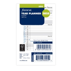 Filofax 2025 Mini Refill English Vertical Planner FSC