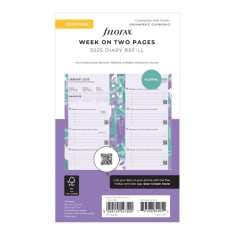 Filofax 2025 Personal Refill Week to View Floral 6Language FSC