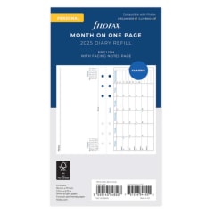 Filofax 2025 Personal Refill Month to View Classic English FSC