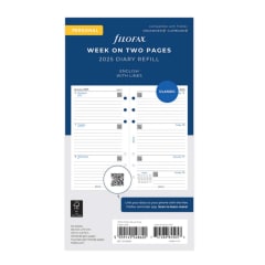 Filofax 2025 Personal Refill Week to View Ruled English FSC