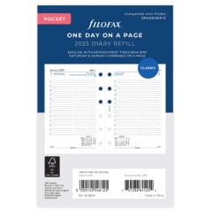 Folofax 2025 Pocket Refill Date to Page English FSC