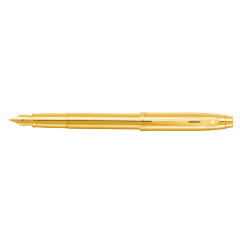Sheaffer 100 PVD Gold/Gold PVD Trim Fine Nib Fountain Pen