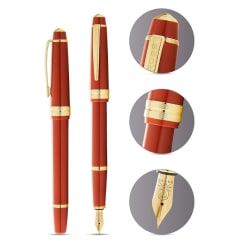 Bailey Light Gloss Burnt Orange/Gold Fountain Pen, Medium Nib