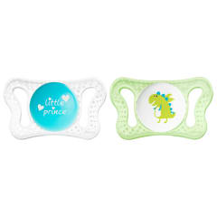 Soother:Physio Micro Sil 0-2m Blu/Gn 2pc