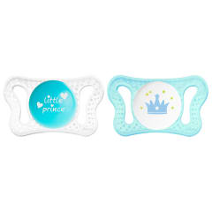 Soother:Physio Micro Sil 0-2m Blu/Gn 2pc