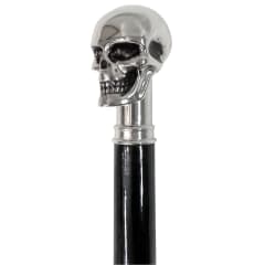 BLACK UMBRELLA SILVER SKULL HANDLE