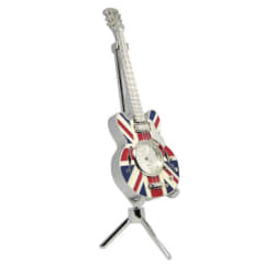 GUITAR WITH UK FLAG WITH CLOCK RED