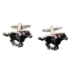GDESIGN HORSE  JOCKEY CUFFLINKS BLACK