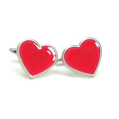 JT343 RED HEART CUFFLINKS