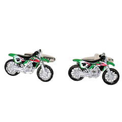 MOTOR CROSS BIKE CUFFLINKS GREEN