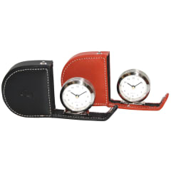 OVAL SMALL FLIP CASE CLOCK RED