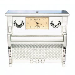 UPRIGHT PIANO WITH CLOCK MATT SILVER