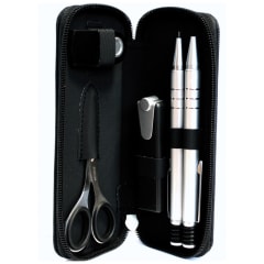 5PC STATIONERY SET BLK ZIP CASE