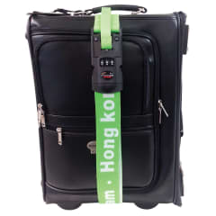 GREEN LUGGAGE STRAP WHITE CITY NAMES