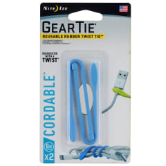 Gear Tie Cord-Twst Tie 6" 2Pk Bright Blue