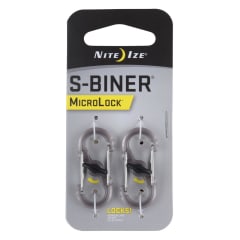 NITE IZE S-Biner MicroLck Polycarbonate 2Pk Smoke
