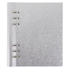 A5 SAFFIANO CLIPBOOK METALLIC SILVER