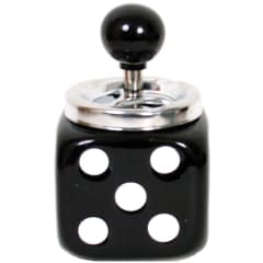 CERAMIC DICE ASHTRAY WHITE DOTS/BLK