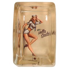 GLASS ASHTRAY HELLO SAILOR