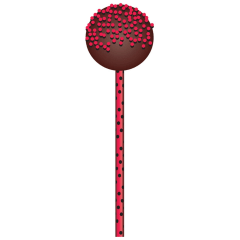 7206 15CM CAKEPOP STICK WHT/DOTS BLU24PC