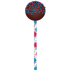 7212 15CM CAKEPOP STK RED/BLU BAL. 24PCS