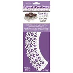 FRENCH LACE CUPCAKE WRAP 6PC