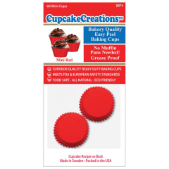 MINI SOLID RED CUPCAKE 60PCS