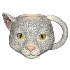 BLUE CAT HEAD MUG