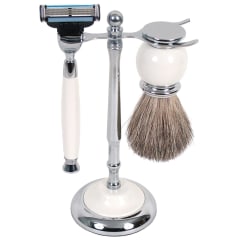 3012 MAK3 SHAVE SET WHITE W/BADGER