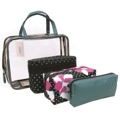 4PC COSMETIC BAG SET BLACK