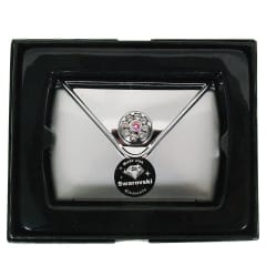 COMOY COMPACT MIRROR 3X SWAROVSKI CRYSTAL SLVR