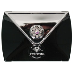 COMPACT MIRROR 3X SWAROVSKI CRYSTAL SLVR