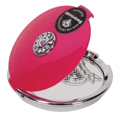 COMPACT MIRROR 5X SWAROVSKI CRYSTAL PINK