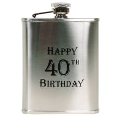 6OZ HAPPY 40TH BIRTHDAY FLASK