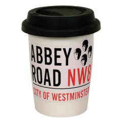 ABBEY ROAD DOUBLE WALL SML & BLK LID MUG