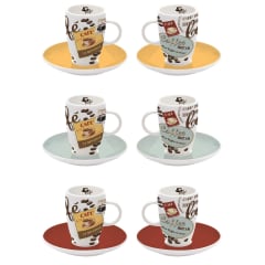 VINTAGE EXPRESSO CUP/SAUCERS 6PCE SET