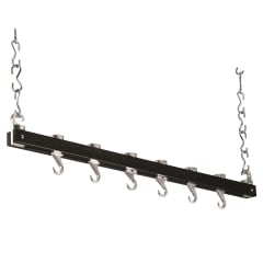 BLACK & CHROME SINGLE BAR WOODEN RACK